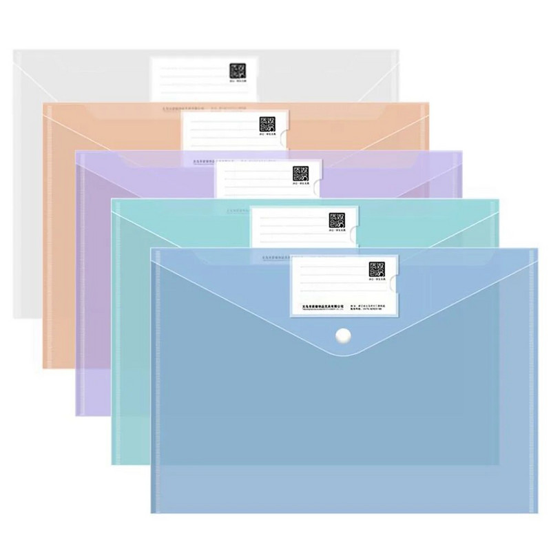 10Gb A4 caurspīdīgs failu maisiņš Plastmasas dokumentu noformēšana Uzglabāšanas maisiņš Studentu organizators Informācija Kabatas Mapes Kancelejas preces