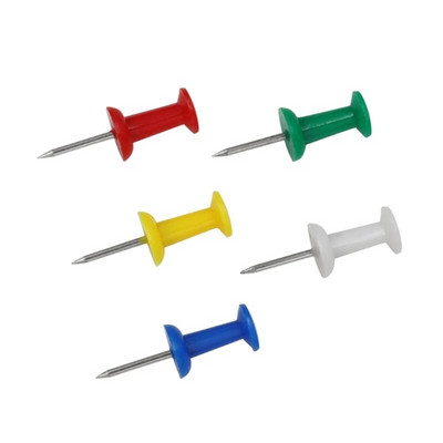 Știfturi multicolore, pachet de 100 de cleme colorate pentru hărți cu puncte metalice pentru anunț, marcare țesături, agățat poze