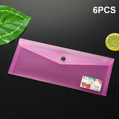 Σετ 6 τμχ πλαστικές τσάντες αρχείων Α6 Φάκελοι φακέλων διαφανών φακέλων τσάντα αποθήκευσης εγγράφων Πολύχρωμη φοιτητική τσάντα συσκευασίας Φάκελος αρχείου χάρτινη τσάντα