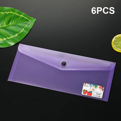 Σετ 6 τμχ πλαστικές τσάντες αρχείων Α6 Φάκελοι φακέλων διαφανών φακέλων τσάντα αποθήκευσης εγγράφων Πολύχρωμη φοιτητική τσάντα συσκευασίας Φάκελος αρχείου χάρτινη τσάντα