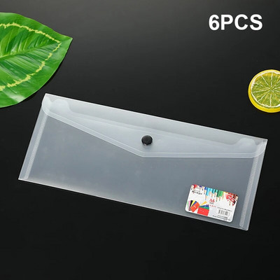 Σετ 6 τμχ πλαστικές τσάντες αρχείων Α6 Φάκελοι φακέλων διαφανών φακέλων τσάντα αποθήκευσης εγγράφων Πολύχρωμη φοιτητική τσάντα συσκευασίας Φάκελος αρχείου χάρτινη τσάντα