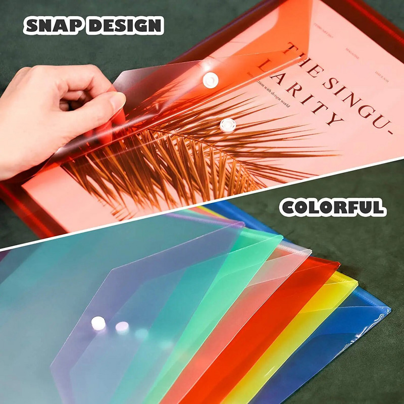 Σακούλα αρχείων 12 τμχ Διαφανές πλαστικό A4 Έγγραφα Τσάντα αποθήκευσης Φάκελος Πληροφορίες αρχείου Φάκελοι τσέπης Συμβόλαιο Organizer Χαρτικά