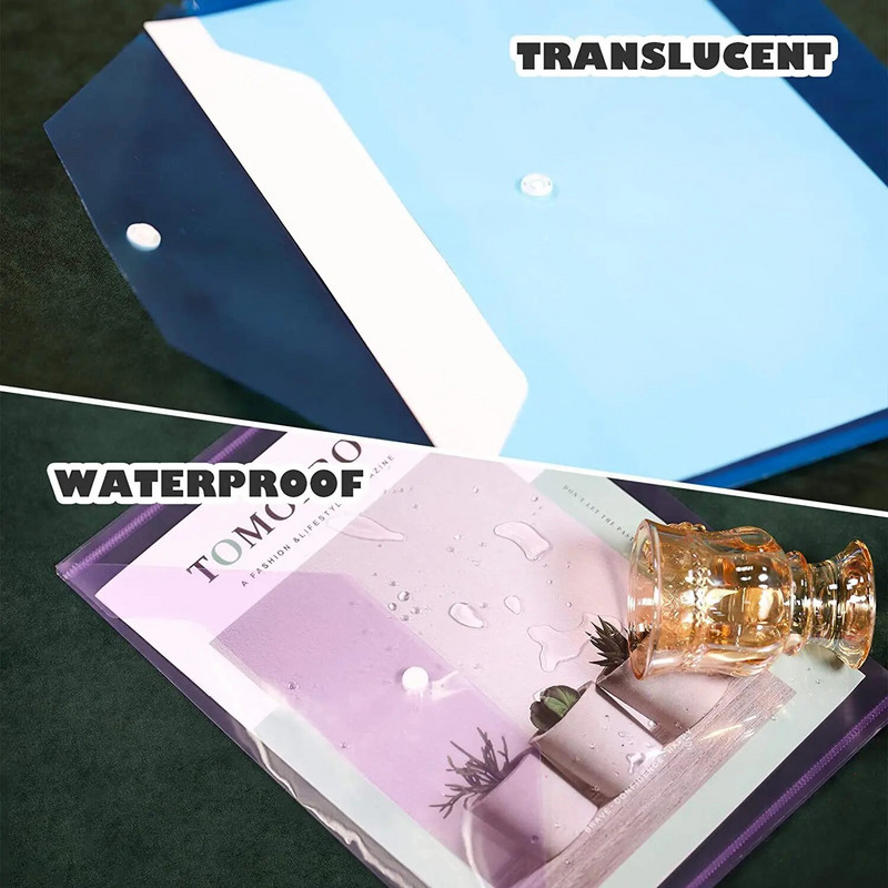 Σακούλα αρχείων 12 τμχ Διαφανές πλαστικό A4 Έγγραφα Τσάντα αποθήκευσης Φάκελος Πληροφορίες αρχείου Φάκελοι τσέπης Συμβόλαιο Organizer Χαρτικά