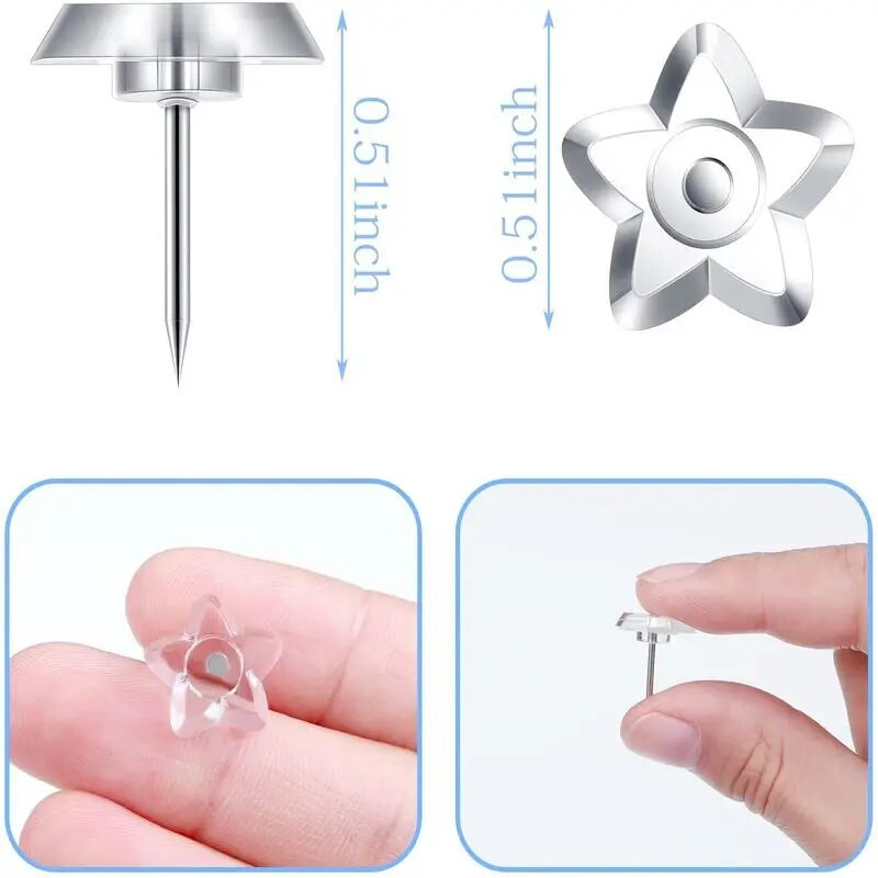 50/100 vnt Pentagramos formos plastikinė kamštienos lenta, saugos spalvos, spalvoti smeigtukai Biuro mokykliniai reikmenys