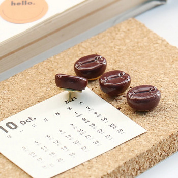 10 τμχ φασόλια σοκολάτας Thumbtacks Tone Corkboard Photo Push Pins Χονδρική