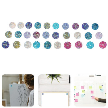 30 τμχ Αναλώσιμα γραφείου Συμπαγείς πινέζες Thumbtack έγχρωμα αξεσουάρ γραφείου Γυναικεία πλαστική Βολική σανίδα από φελλό