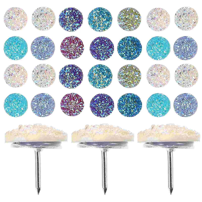 30 τμχ Αναλώσιμα γραφείου Συμπαγείς πινέζες Thumbtack έγχρωμα αξεσουάρ γραφείου Γυναικεία πλαστική Βολική σανίδα από φελλό