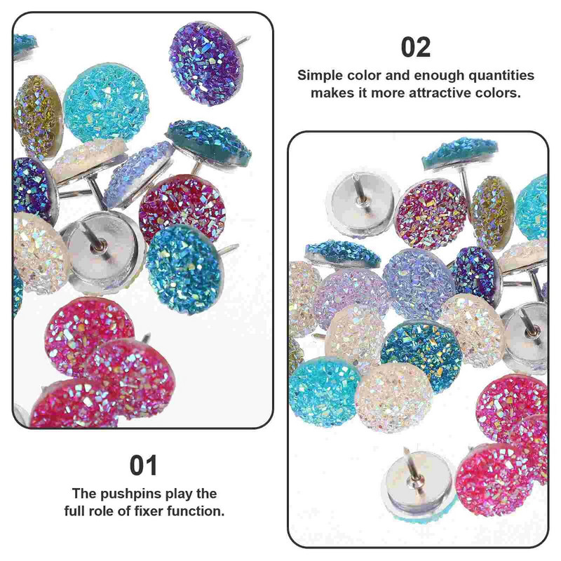 30 τμχ Αναλώσιμα γραφείου Συμπαγείς πινέζες Thumbtack έγχρωμα αξεσουάρ γραφείου Γυναικεία πλαστική Βολική σανίδα από φελλό