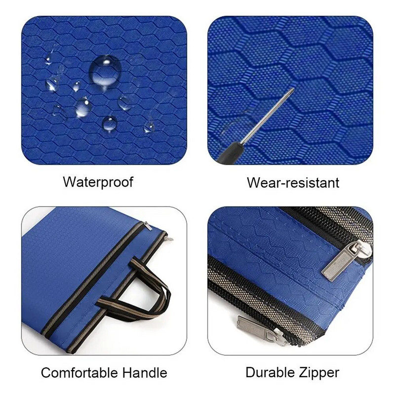 Lielas ietilpības A4 dokumentu maisiņu failu mape Oksfordas auduma pārnēsājams rokturis biroja portfelis ūdensnecaurlaidīgs rokassomu biznesa komplekts