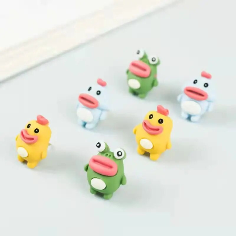 6 τεμ./Κουτί Χαριτωμένο βάτραχος διακοσμητικές πινέζες από φελλό σανίδα ώθησης για σχολικά είδη γραφείου