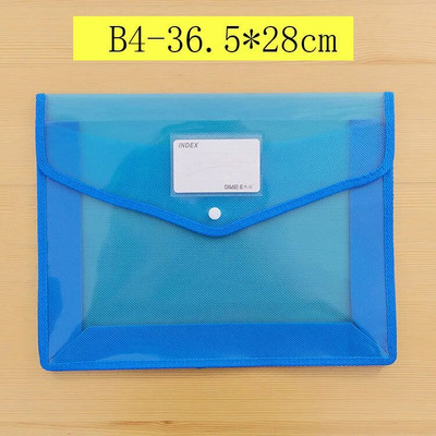 Διαφανής ελαφριά τσάντα αρχείων A4 Φορητή αδιάβροχη θήκη εγγράφων με κουμπί μεγάλης χωρητικότητας Σχολικό δοκιμαστικό χαρτί αποθήκευσης