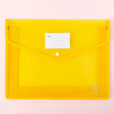 Διαφανής ελαφριά τσάντα αρχείων A4 Φορητή αδιάβροχη θήκη εγγράφων με κουμπί μεγάλης χωρητικότητας Σχολικό δοκιμαστικό χαρτί αποθήκευσης