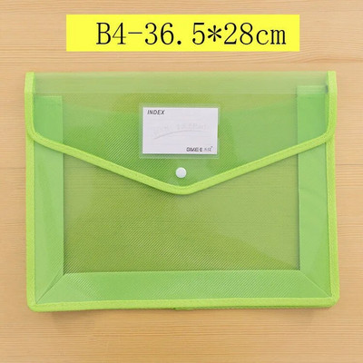 Διαφανής ελαφριά τσάντα αρχείων A4 Φορητή αδιάβροχη θήκη εγγράφων με κουμπί μεγάλης χωρητικότητας Σχολικό δοκιμαστικό χαρτί αποθήκευσης