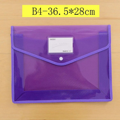 Διαφανής ελαφριά τσάντα αρχείων A4 Φορητή αδιάβροχη θήκη εγγράφων με κουμπί μεγάλης χωρητικότητας Σχολικό δοκιμαστικό χαρτί αποθήκευσης