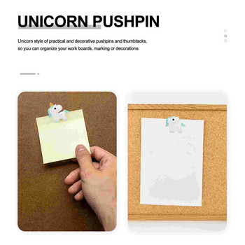 10 бр. Декоративна смола Карикатура Thumbtack Memo Pushpin Picture Unicorn Decorate DIY Paper
