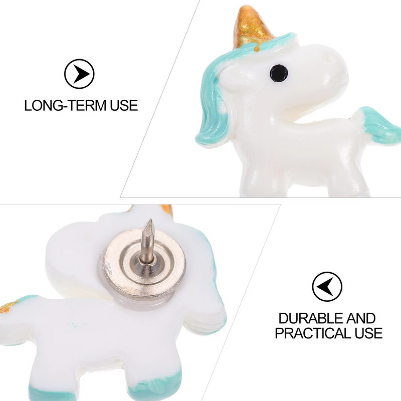 10 gab. Dekora sveķu karikatūra, piezīmes piezīmes piespraudes attēls, vienradzis, dekorēts ar savām rokām.