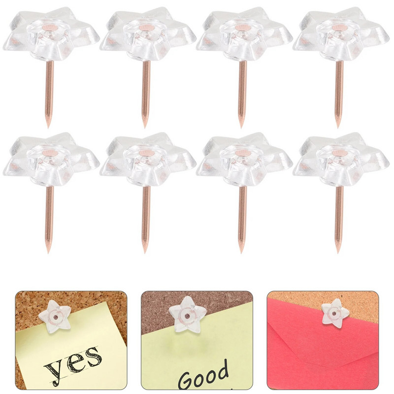 100 τμχ Πινέζες σε σχήμα αστεριού Πινέζες οικιακής χρήσης Πινέζες πολλαπλών λειτουργιών Creative Thumbtack