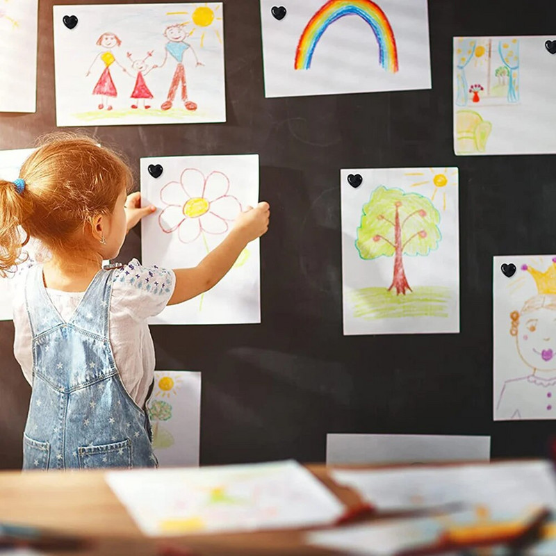 1 kasti nööpnõelad Pöidlakööblid Südamekujuline joonistus Push Pin Fotoseina kaunistus