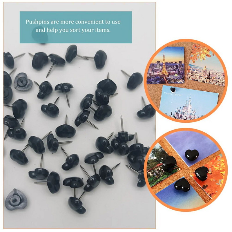 1 kasti nööpnõelad Pöidlakööblid Südamekujuline joonistus Push Pin Fotoseina kaunistus