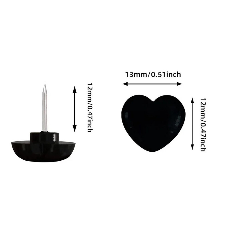 1 kasti nööpnõelad Pöidlakööblid Südamekujuline joonistus Push Pin Fotoseina kaunistus