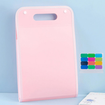 A4 formāta Macaron vertikāla rokas soma A4 papīra failu mape, liela ietilpība, daudzslāņu izvēršama šķirošanas glabāšanas maisiņa mape studentam