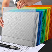 4 kom A4 torba za datoteke Prozirna, zadebljana, džepna mapa s gumbima i velikim kapacitetom, Studentski uredski pribor, testna papirna torba za pohranu datoteka