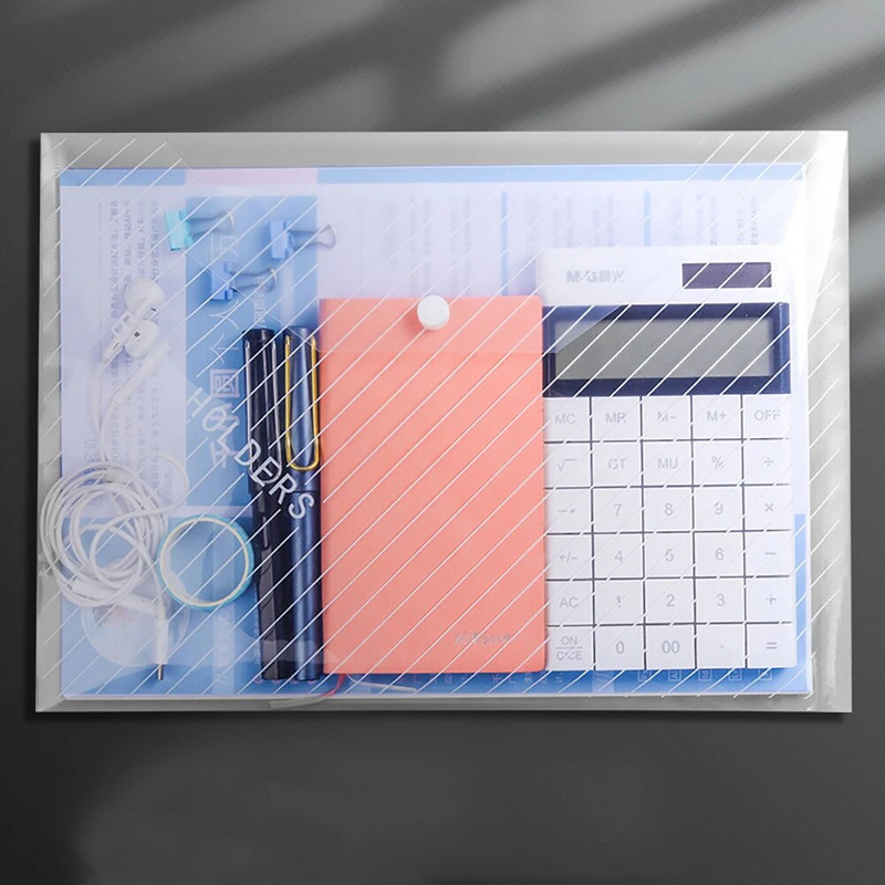 4 kom A4 torba za datoteke Prozirna, zadebljana, džepna mapa s gumbima i velikim kapacitetom, Studentski uredski pribor, testna papirna torba za pohranu datoteka