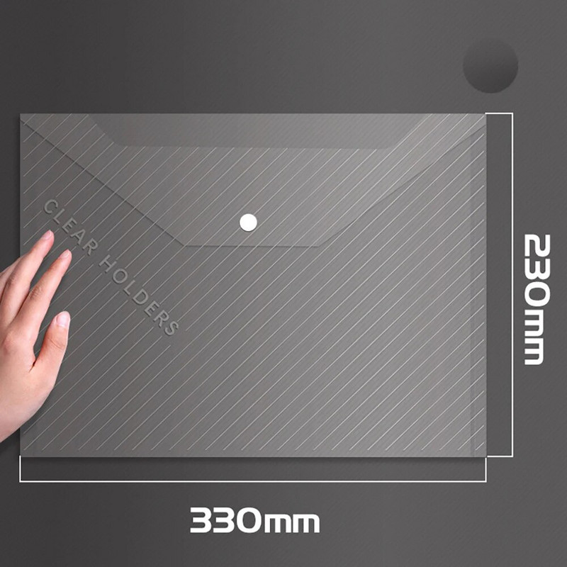 4 kom A4 torba za datoteke Prozirna, zadebljana, džepna mapa s gumbima i velikim kapacitetom, Studentski uredski pribor, testna papirna torba za pohranu datoteka