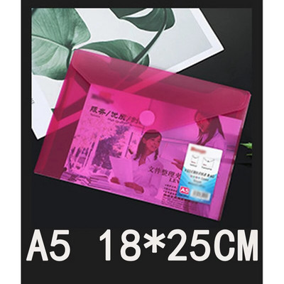 A5 horisontaalne ja vertikaalne kontori jäätunud kleepkott Lihtne värviline läbipaistev veekindel plastikust andmekoti hoiukoht