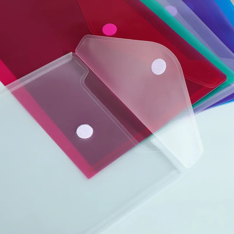 A5 horisontaalne ja vertikaalne kontori jäätunud kleepkott Lihtne värviline läbipaistev veekindel plastikust andmekoti hoiukoht