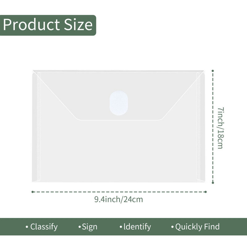 12/Σετ 14x19 cm Δείτε μέσα από διαφανείς φακέλους αρχείου Πλαστικές τσάντες αποθήκευσης για μήτρες κοπής γραμματόσημα Στένσιλ Organizer