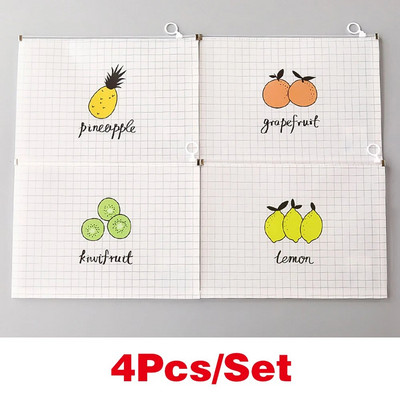 4 bucăți/set A4 dosar transparent pentru buzunare dosar cu fermoar geantă pentru dosar pentru notebook husă impermeabilă saci de arhivare documente
