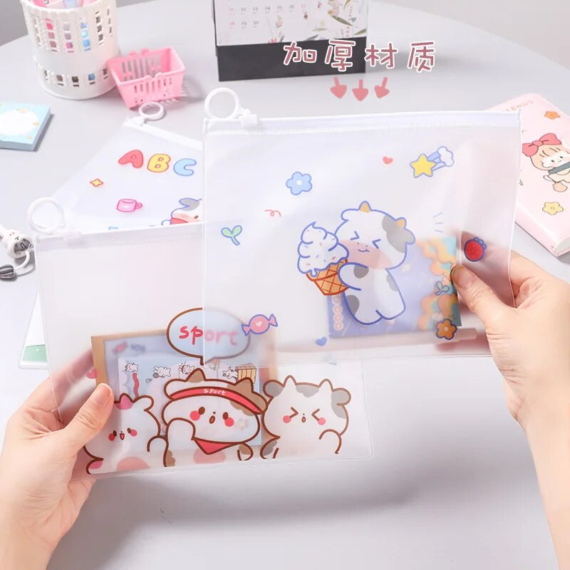 Cartoon Mesh File Bag Sąskaitų faktūrų saugojimo krepšys Melodija Informacija Krepšys kortelės laikiklis monetų piniginė