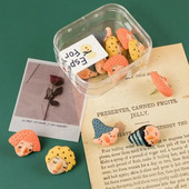 10 gab./komplektā vasaras raibumu galviņa Forma īkšķis, plastmasas krāsainas piespraudes, zēna un meitenes īkšķi Biroja skolas piederumi