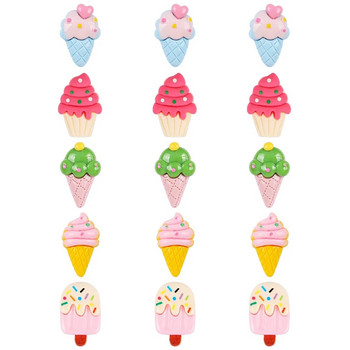 15 τμχ Καρφίτσα παγωτού Καθημερινής χρήσης Μίνι ντεκόρ Πίνακας φελλού Αξεσουάρ Γραφείο Γυναικείο πλαστικό Βολικές πινέζες Miss Work