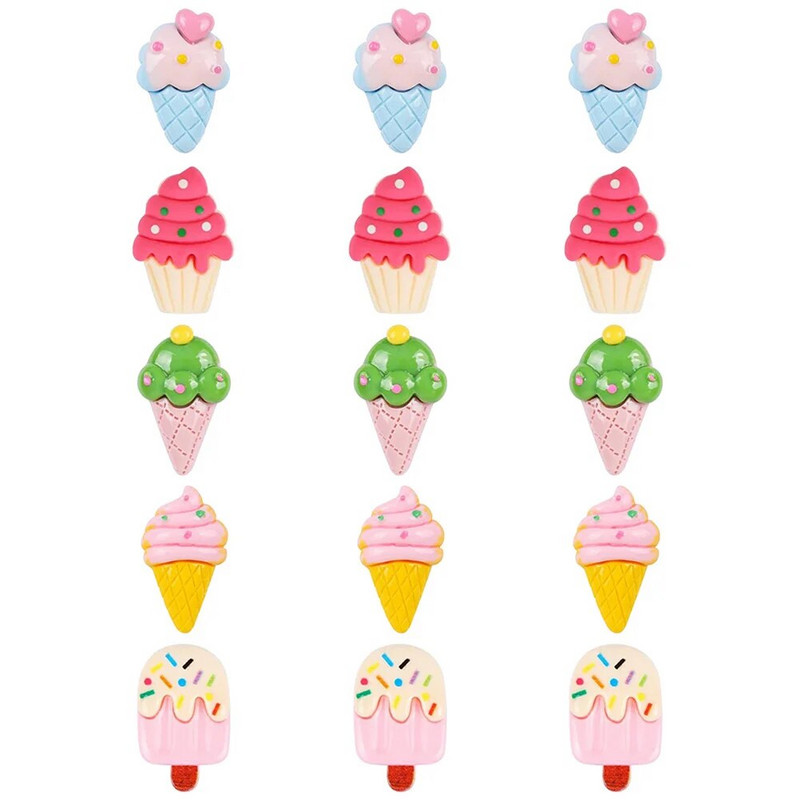 15 τμχ Καρφίτσα παγωτού Καθημερινής χρήσης Μίνι ντεκόρ Πίνακας φελλού Αξεσουάρ Γραφείο Γυναικείο πλαστικό Βολικές πινέζες Miss Work