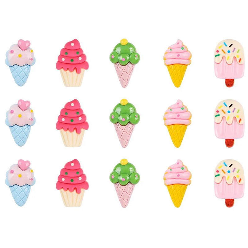 15 τμχ Καρφίτσα παγωτού Καθημερινής χρήσης Μίνι ντεκόρ Πίνακας φελλού Αξεσουάρ Γραφείο Γυναικείο πλαστικό Βολικές πινέζες Miss Work