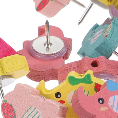 30 gab. Koka spiedpogas īkšķi Jauki piespraudes piespraudes foto piezīmei sienas piezīmes mājas biroja piederumiem