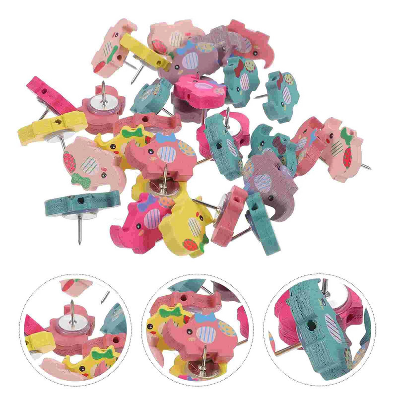 30 gab. Koka spiedpogas īkšķi Jauki piespraudes piespraudes foto piezīmei sienas piezīmes mājas biroja piederumiem