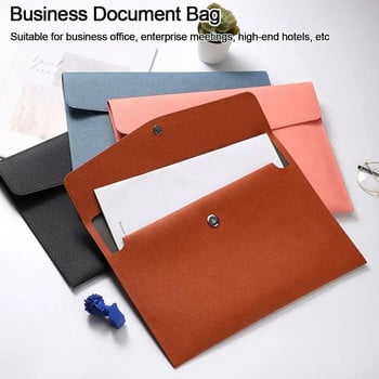 Нова проста чанта за бизнес документи Двуслойна чанта за файлове с щракване Чанта с голям капацитет A4 Многофункционално многослойно куфарче