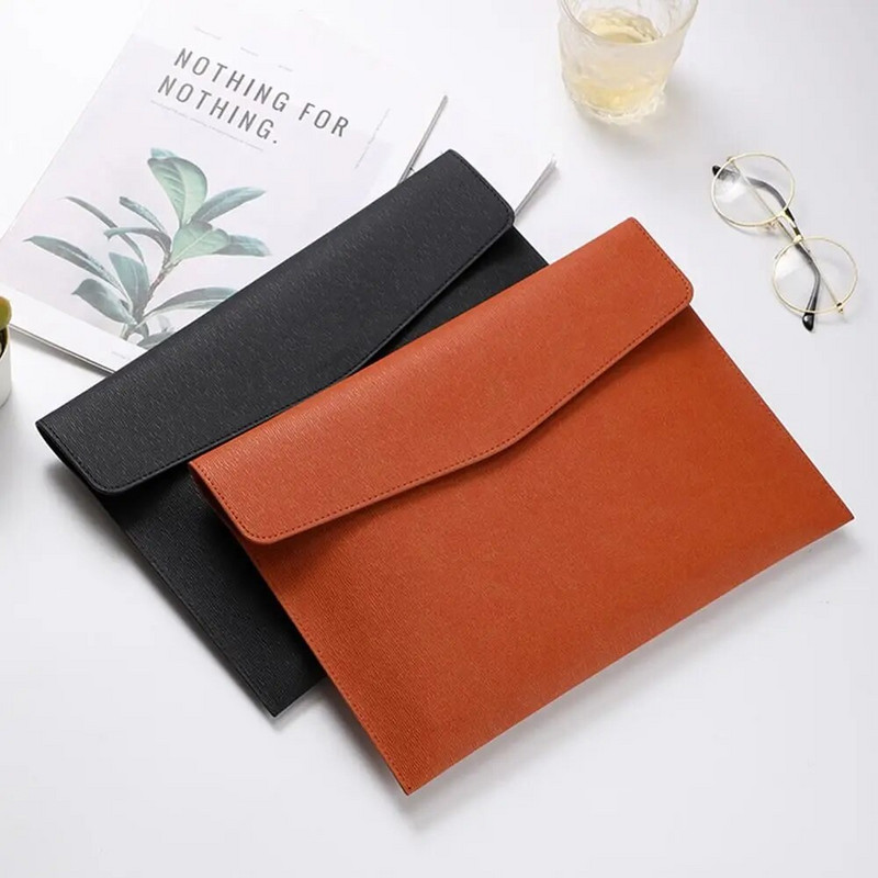 Νέα Απλή τσάντα επαγγελματικών εγγράφων Διπλής στρώσης τσάντα αρχείου τύπου Snap-Type Μεγάλη χωρητικότητα Τσάντα Α4 Πολυλειτουργικός χαρτοφύλακας πολλαπλών στρώσεων