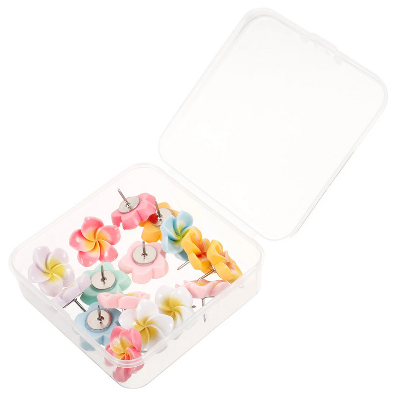 21 tk Decor Plumeria Thumbtack lauatarvikud naistele Vajutage küüntele Õrnad nööpnõelad Kompaktsed pöidlad, väikesed igapäevaseks kasutamiseks