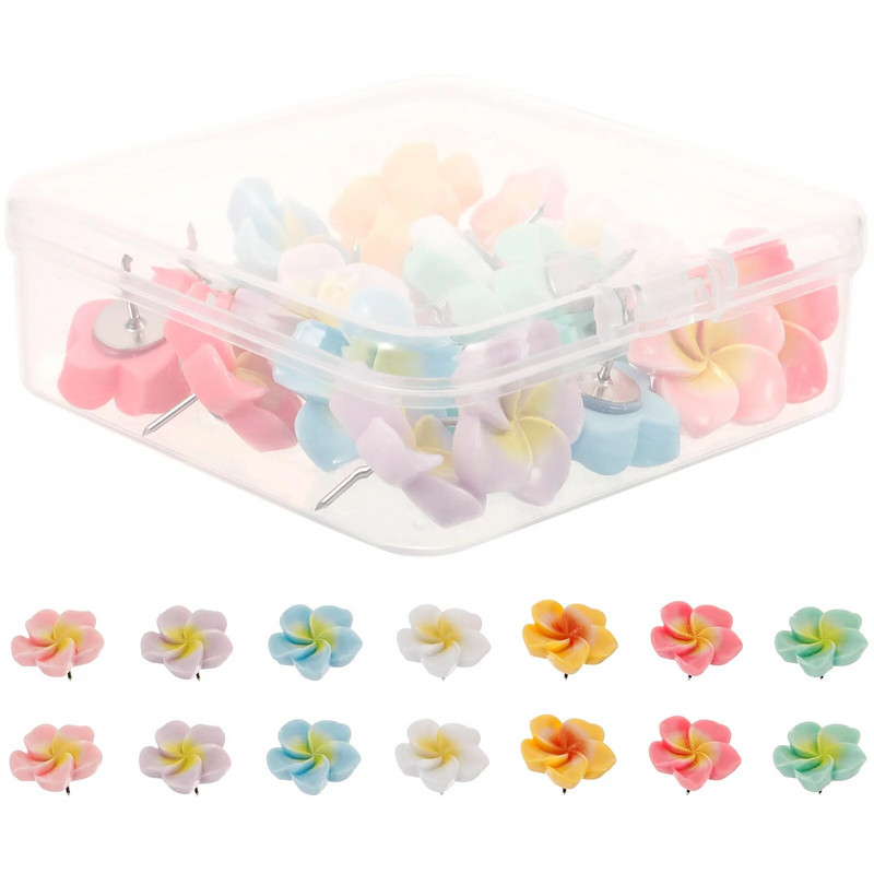 21 tk Decor Plumeria Thumbtack lauatarvikud naistele Vajutage küüntele Õrnad nööpnõelad Kompaktsed pöidlad, väikesed igapäevaseks kasutamiseks