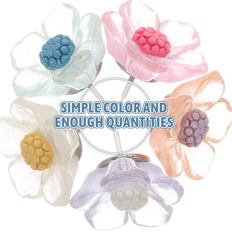 20 gab. Ziedu piespraudes Karte Naglas Atkārtoti lietojamas Spraudītes Maināmas īkšķa spraudītes Pārnēsājams birojs Daudzfunkcionāls delikāts