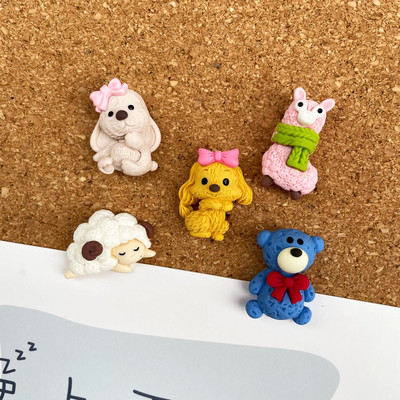 5 ΤΕΜ Πινέζες Alpaca Panda Puppy Rabbit Pushpins Πινέζες ώθησης ζώων Διακόσμηση Καρφίτσα αντίχειρας DIY δέσιμο προμήθειες γραφείου