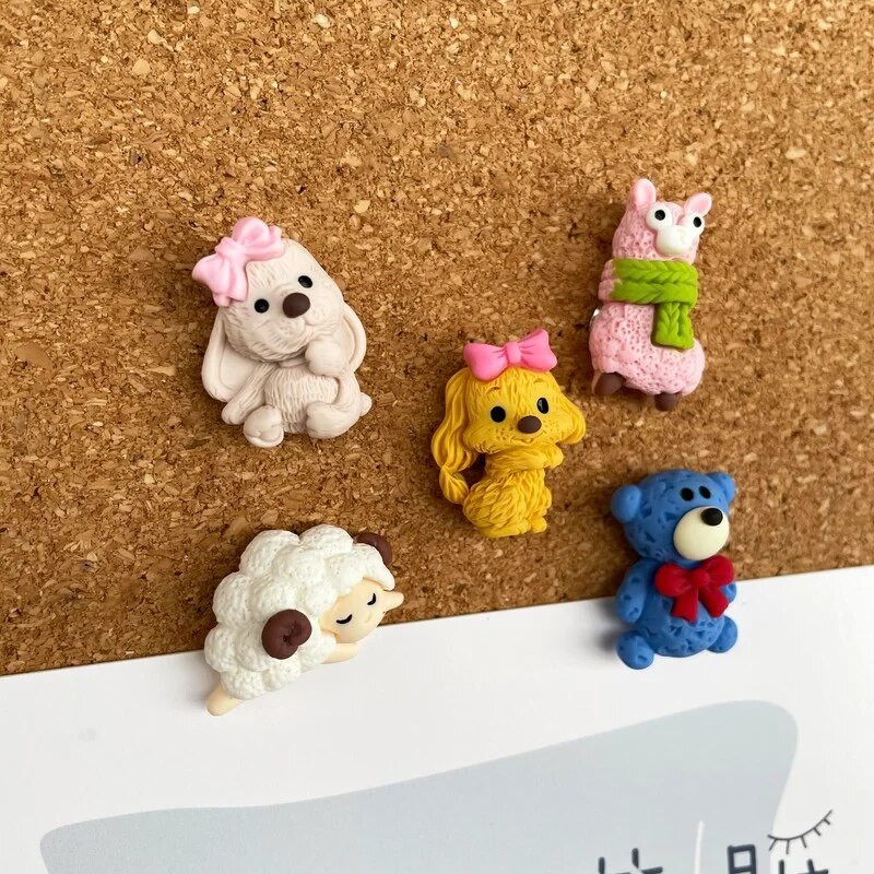 5 ΤΕΜ Πινέζες Alpaca Panda Puppy Rabbit Pushpins Πινέζες ώθησης ζώων Διακόσμηση Καρφίτσα αντίχειρας DIY δέσιμο προμήθειες γραφείου