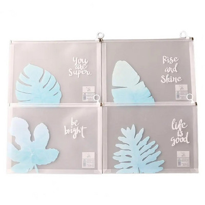 Τσάντα αρχείου 4 τεμ. Διαφανές πλαστικό A4 Έγγραφα Αρχειοθέτηση Τσάντα αποθήκευσης Φοιτητής Organizer Πληροφορίες Φάκελοι τσέπης Χαρτικά