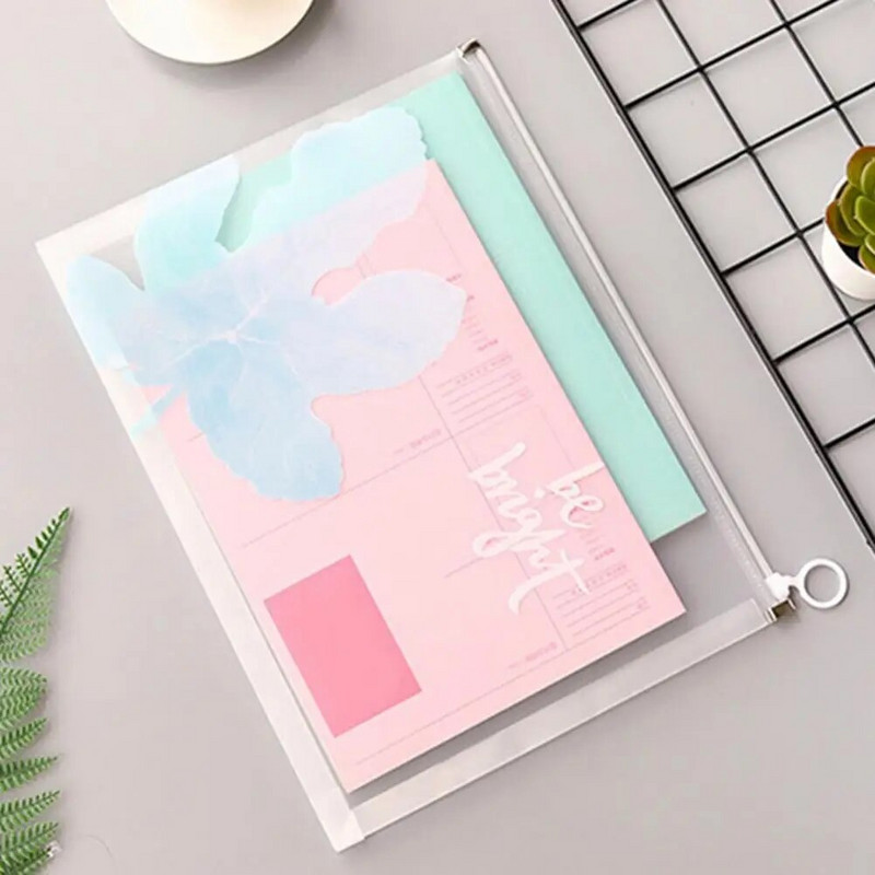 Τσάντα αρχείου 4 τεμ. Διαφανές πλαστικό A4 Έγγραφα Αρχειοθέτηση Τσάντα αποθήκευσης Φοιτητής Organizer Πληροφορίες Φάκελοι τσέπης Χαρτικά