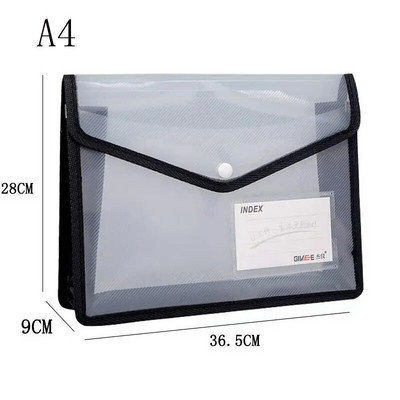 A4 formāta caurspīdīgs, smagsvara failu maisiņš, pārnēsājams ūdensnecaurlaidīgs mapes dokumentu turētājs lielas ietilpības pogu uzglabāšanas skolas pārbaudes papīrs