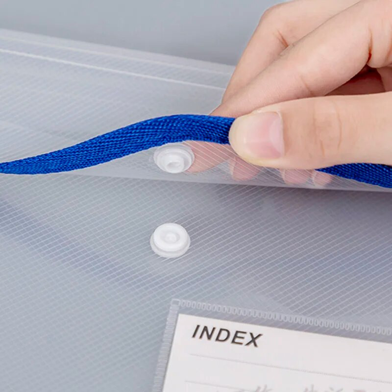 A4 formāta caurspīdīgs, smagsvara failu maisiņš, pārnēsājams ūdensnecaurlaidīgs mapes dokumentu turētājs lielas ietilpības pogu uzglabāšanas skolas pārbaudes papīrs